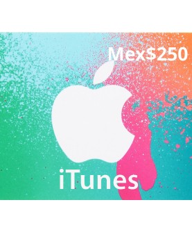 iTunes Mex$ 250 Region: MEXICO Card Key 